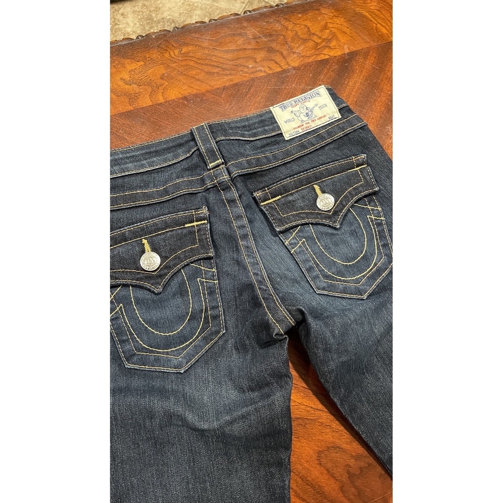 True Religion Skinny Jeans Women 26 Dark Wash Flap Pocket Stretch Denim